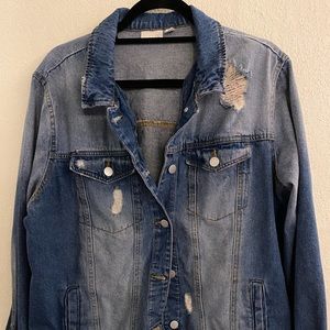 Oversized Distressed Denim Jacket